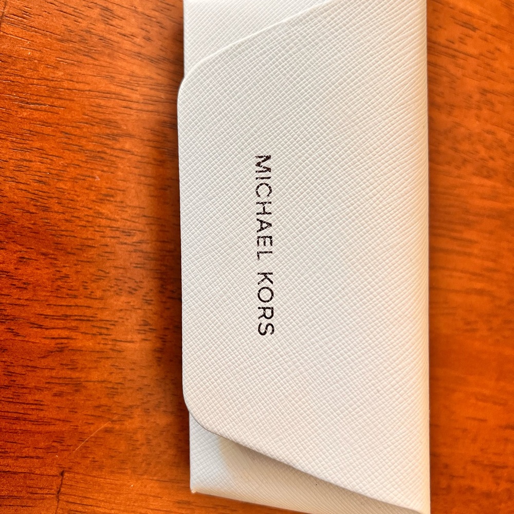 Michael Kors Sunglasses Case White Textured Clutch Glasses MK